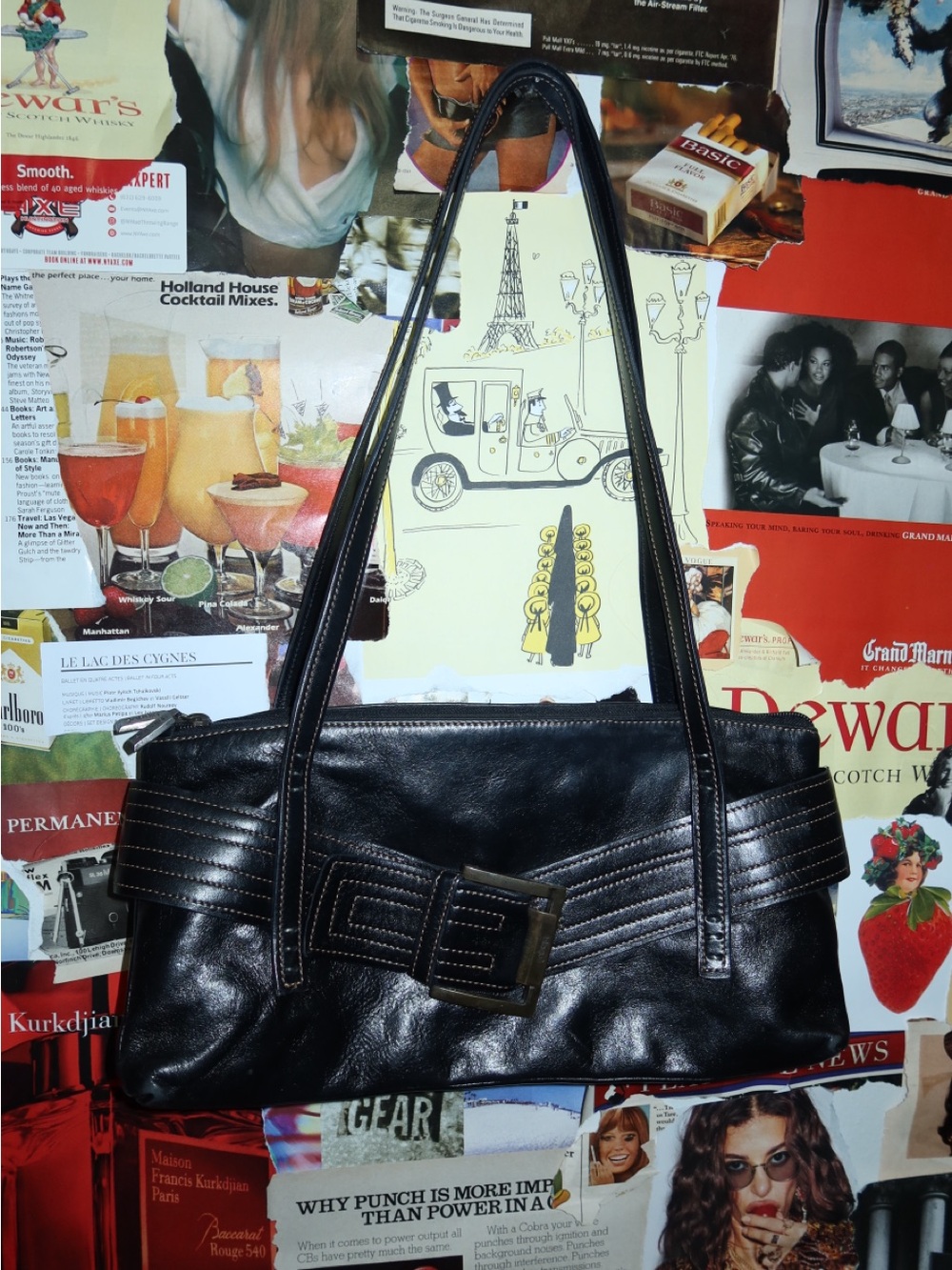 Blaque black authentic leather shoulder bag